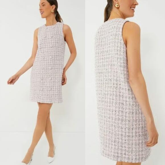 NWT Tuckernuck Pomander Place Bianca Dress Plus XXL Pink Peony Tweed - Picture 2 of 9